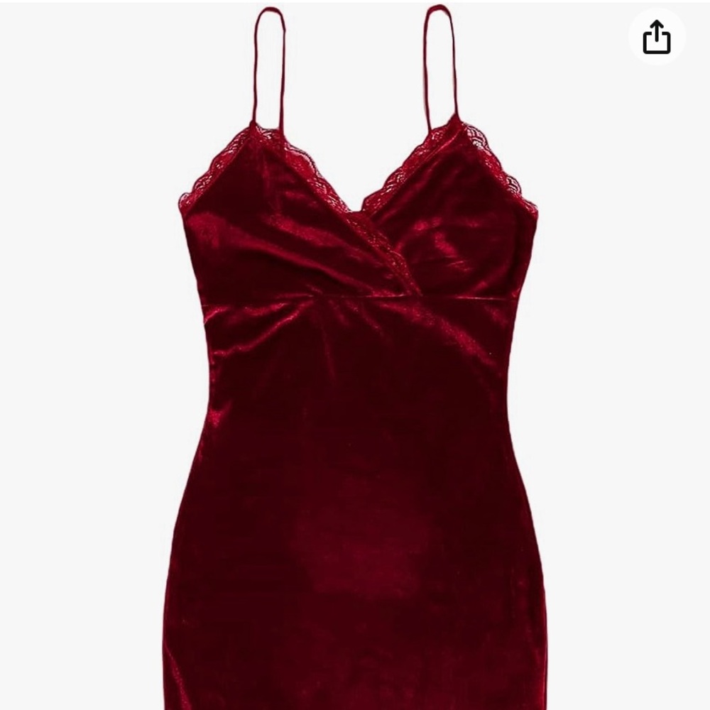 Spaghetti Strap Velvet Mini Dress XS